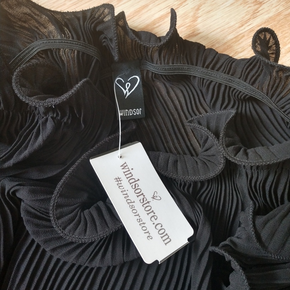 Black Ruffle Top - Picture 3 of 9
